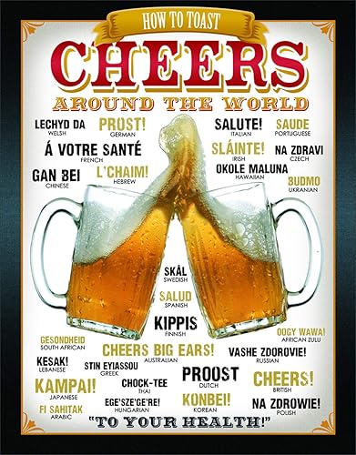 Cheers Around The World Letrero de metal plano nuevo 31X40 CM S2720