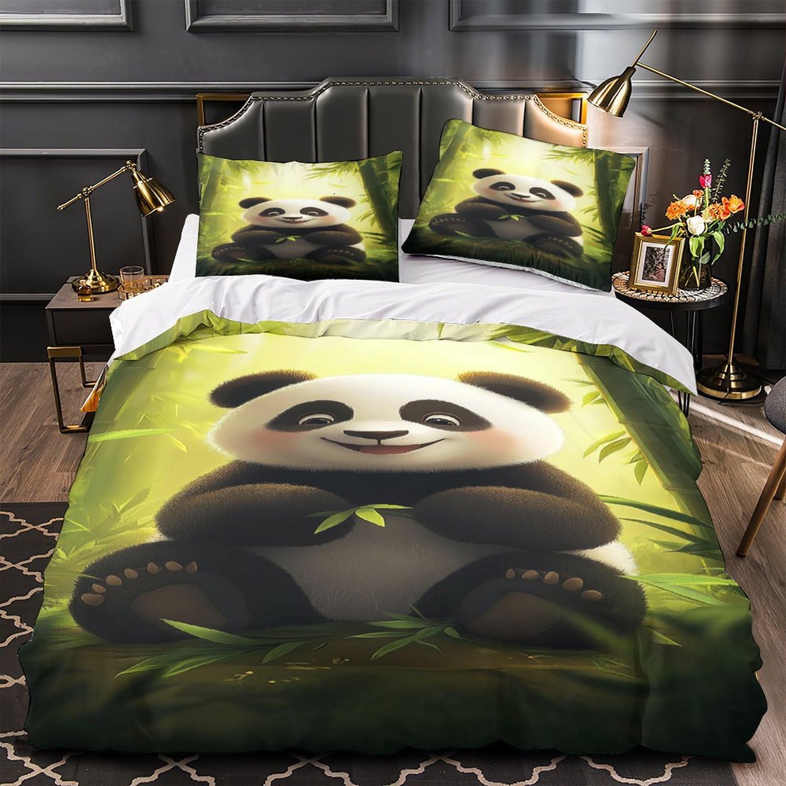 Housse de couette panda 220x240cm pour éviter la transpiration nocturne en famille