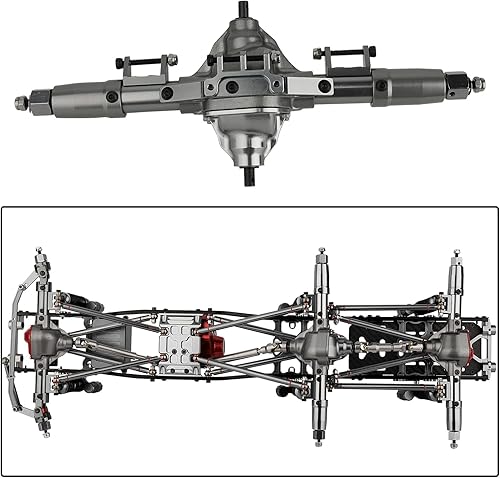 Miniatura 7 de ZXYRC Eje recto de aleación de aluminio para coche RC para 110 RC Crawler Axial SCX10 D90 RC4WD 6x6 piezas de actualización (titanio medio)