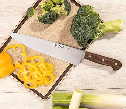 Miniatura 6 de Arcos Serie Atlántico - Cuchillo Chef 10" - Hoja de Acero Inoxidable Nitrum - Mango Marrón Palisandro - Alta Resistencia a la Corrosión. Utensilios