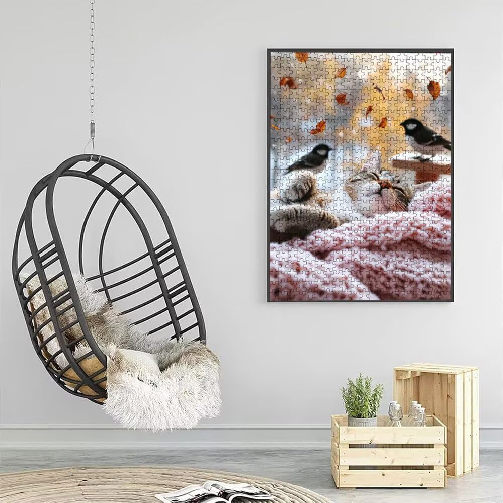 Vogel Katze Puzzle 4000 Teile, Klassische Puzzles, Geschicklichkeitsspiel Puzzle für Erwachsene, Puzzlespiele für Die Ganze Familie, Mit Schöner Verpackung, Dekoration Puzzles DX0YL3-733