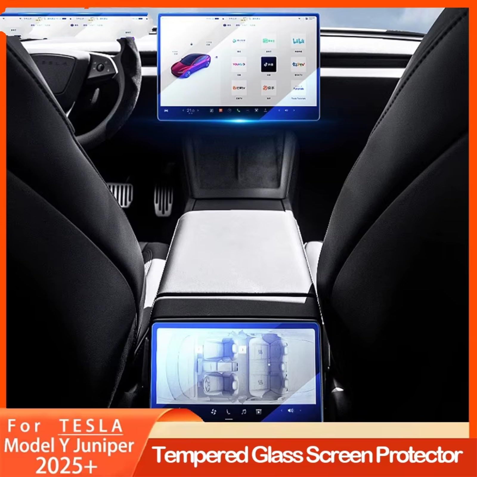 Kompatibel Mit Tesla Für Modell Für Y Für Juniper Für Modell Für 3 Für Highland 2024–2026 Displayschutzfolie HD Clear Guard Displayschutzfolie(2pcsA)