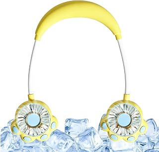 Handsfree Bärbar Fläkt 2 Hastigheter Silikonmaterial Portabel Tystgående | Kraftigt Luftflöde Bärbar Halsfläkt Passar för Män, Mamma, Pappa, Hustru, Make, Familjer, , Resor, Utomhu
