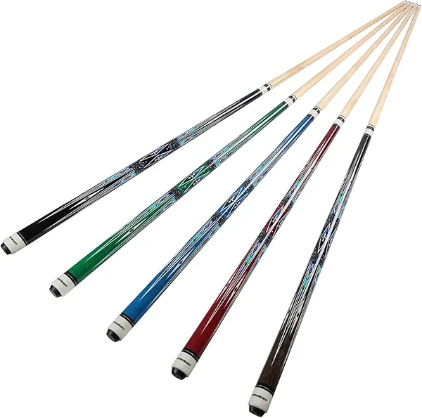 SYNCSHOT Pool Cue Set of 5 - Pool Sticks for Adults, 58 Inch 18~21Oz Maple Wood Pool Cues, 5 Weights, for Professional Billiard Players, Cue Stick for Bars and Home Billiard Halls