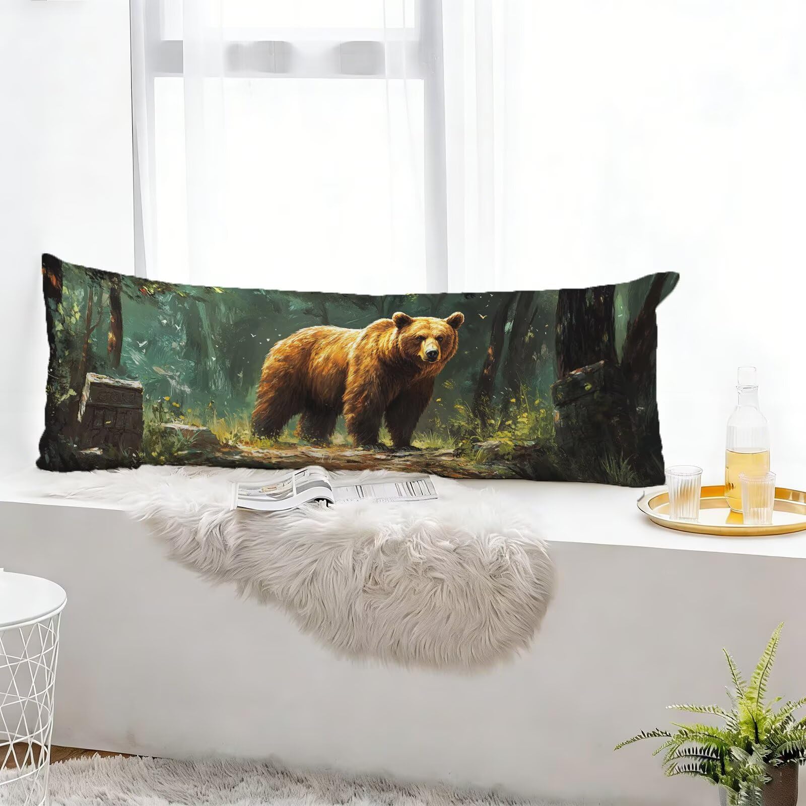 U00-112 poszewki na poduszki w kolorze pomarańczowym, 60 x 180 cm, miękkie, aksamitne, prostokątne, dekoracyjne poszewki na poduszki, dwustronny nadruk, ukryty zamek błyskawiczny, na sofę