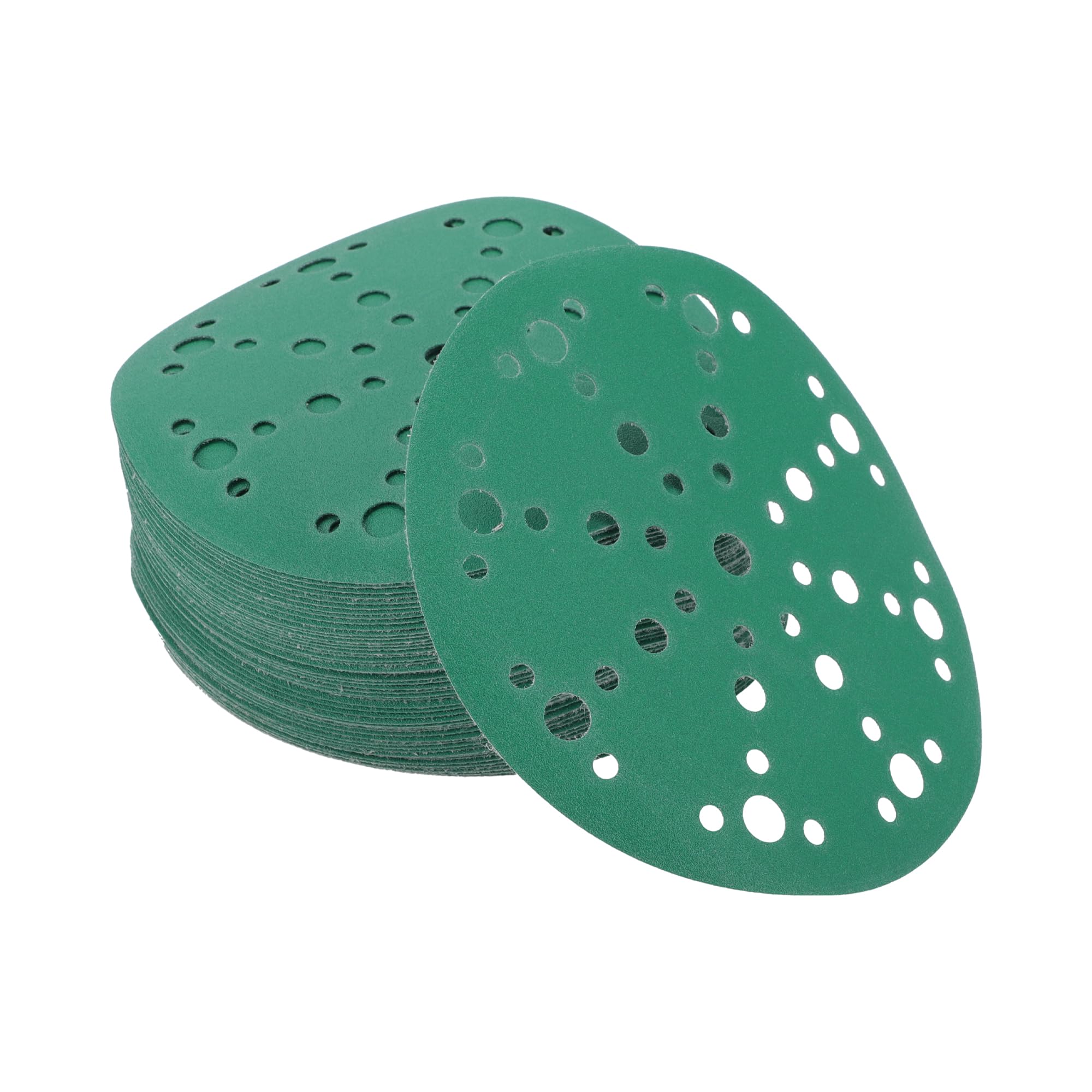 A ABSOPRO Sanding Discs 6 Inch 49 Hole 180 Grit Round Hook and Loop Sandpaper Aluminum Oxide Green 50pcs, 6"