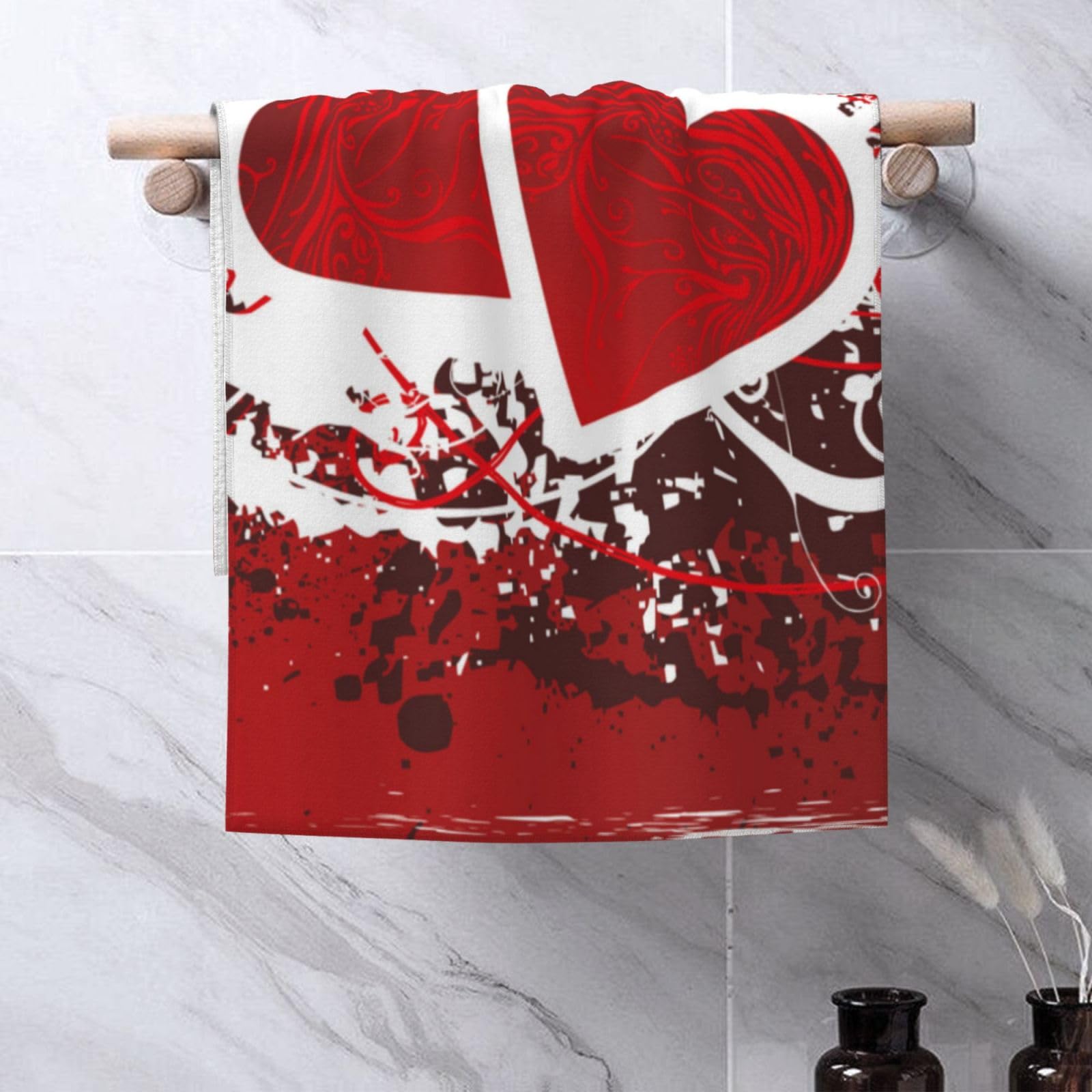 lasuroa 2pz Strofinacci di San Valentine, 40x60cm Set di Asciugamani da Cucina Super Assorbenti di San Valentine Asciugamani per le Mani Strofinacci Cuore per Asciugare Piatti Pentole Padelle Pentole