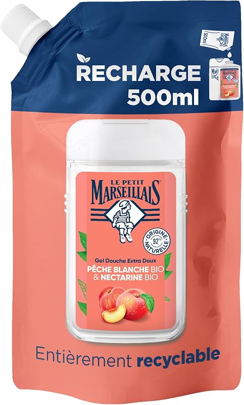 Profitez d'un moment de douceur et de fraîcheur avec la Recharge Gel Douche Le Petit Marseillais Pêche Blanche & Nectari