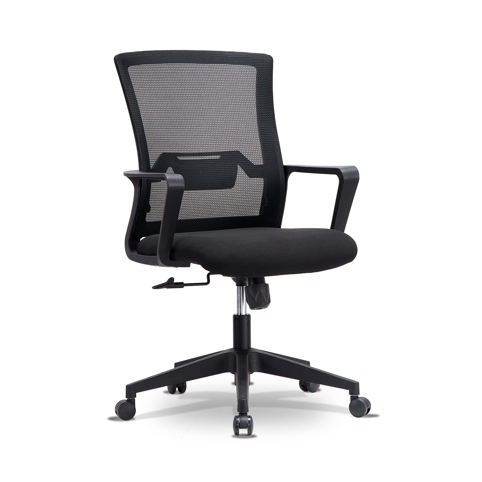 – KANO Office Desk Chair – Breathable Mesh Back, Integrated Armrest, Lumbar Support, PU Quiet Wheels, Home/Bedroom/Study/Dorm, Black