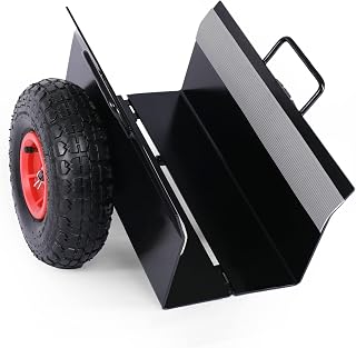 Heavy Duty Panel Dolly, Extended Model Slab Dolly w/Handle & 2 10" Pneumatic Wheels 600LBS Capacity for Drywall Sheet Heavy Appliance & Material Handling All Terrain Moving Cart Panel Dolly - Black