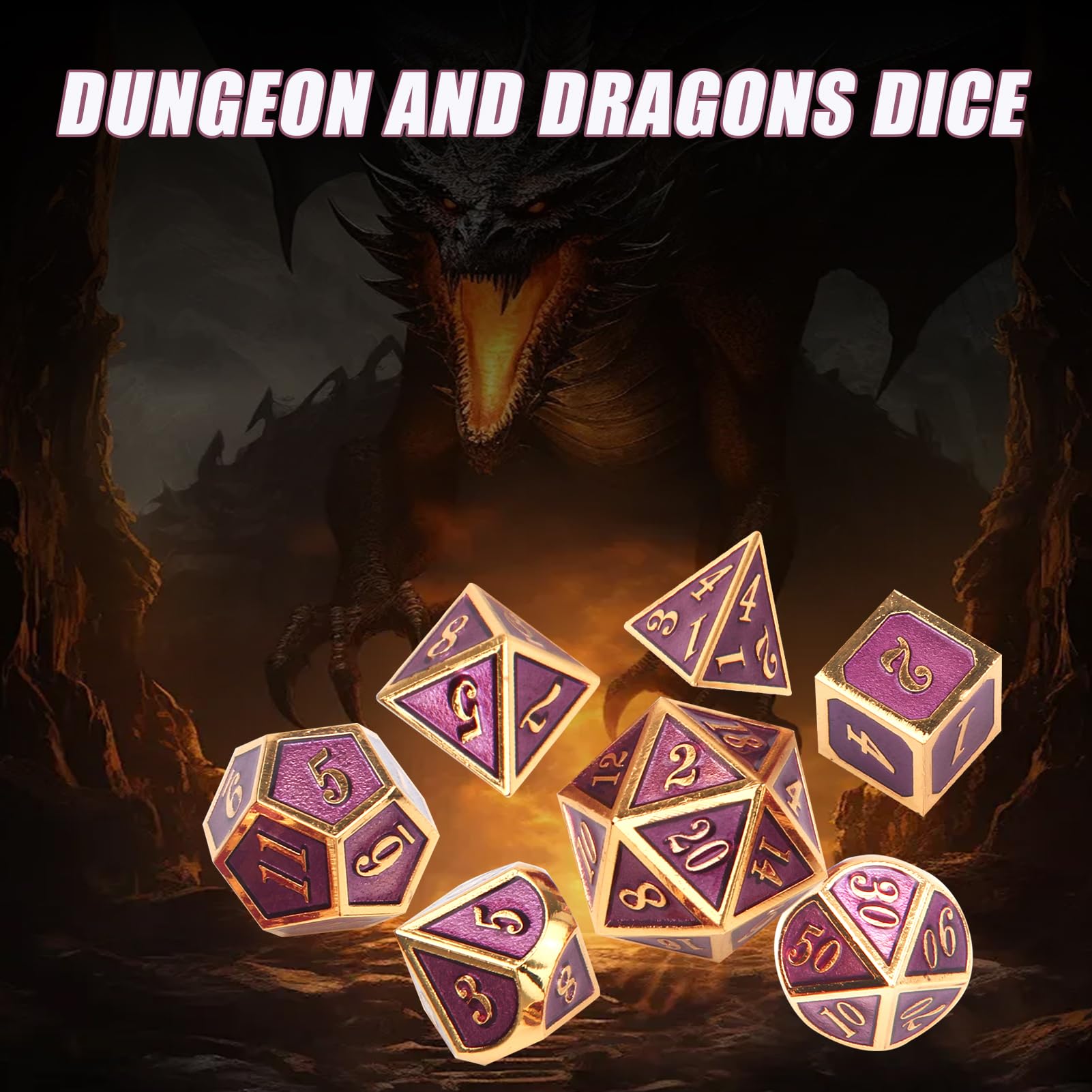 ORUZA 7-Piece DND Metal Dice Set - Image 4