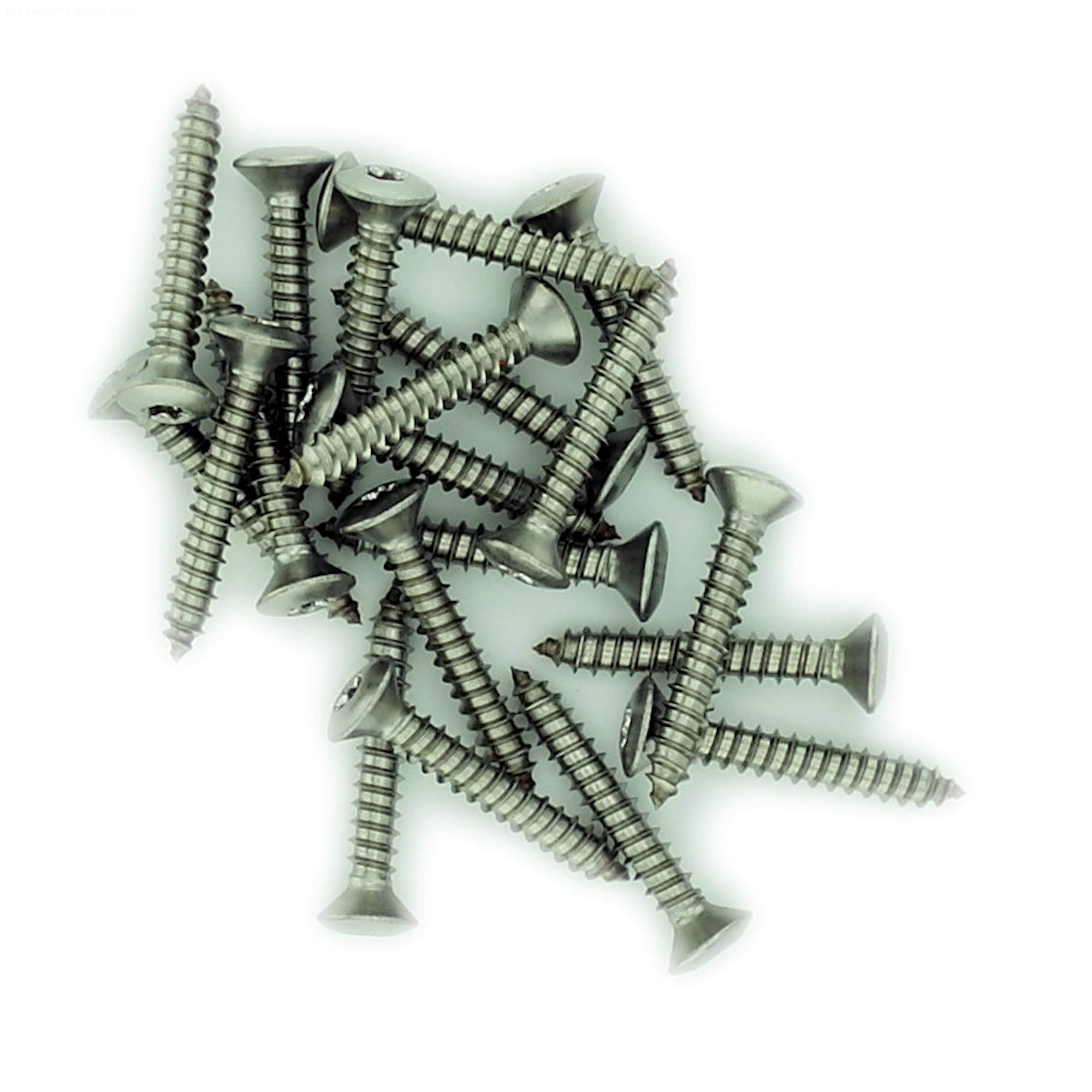 Singularity Supplies No.4 X 0.75 (2.9Mm X 19Mm) Tx Raised Countersunk Self-Tapping Screw - Stainless Steel (A2) (Pack Of 20)