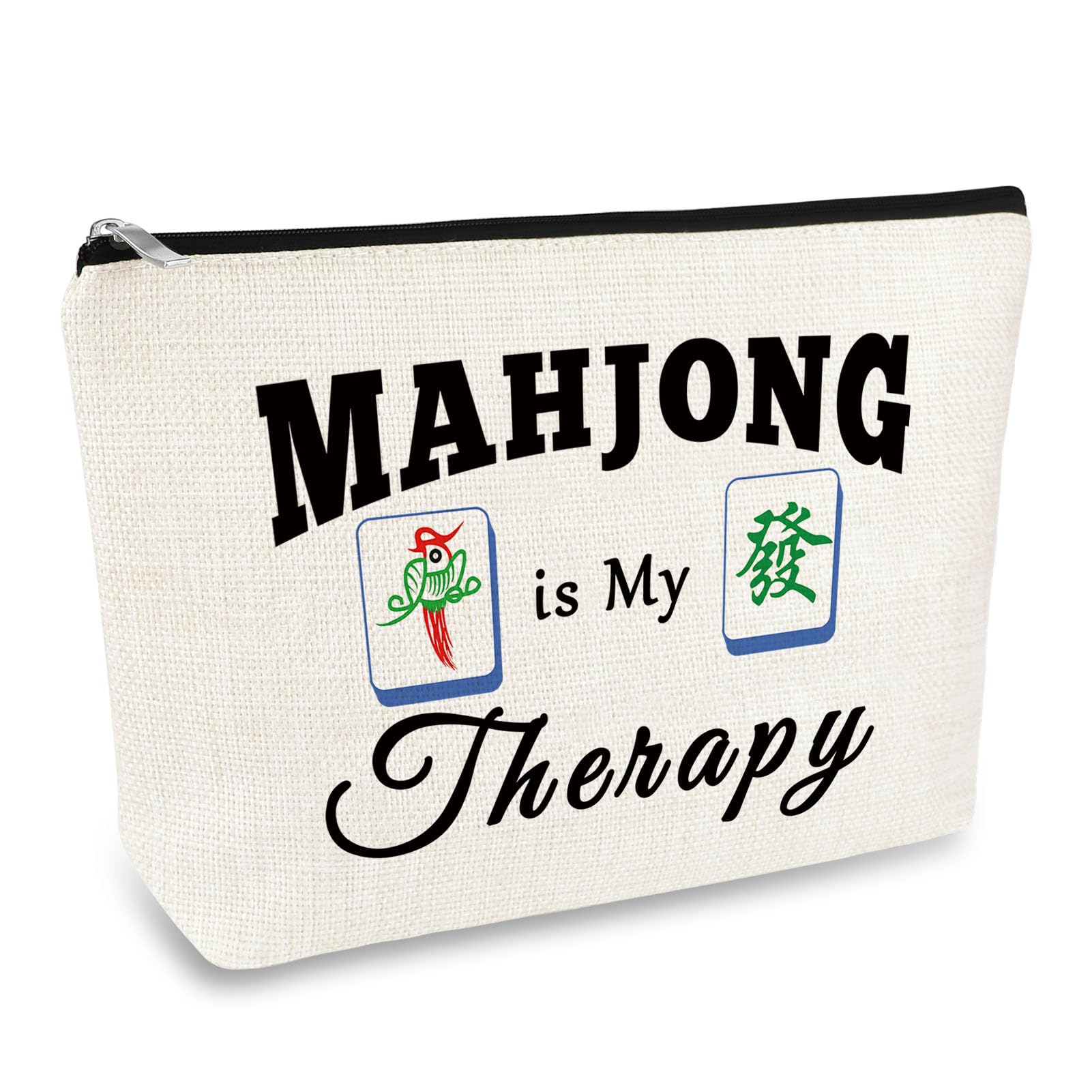 Mahjong Gifts for Girls Women Makeup Bag Mahjong Lover Cosmetic Bag Funny Gambling Gifts Retirement Present for Grandma Aunt Mom Sister Friend