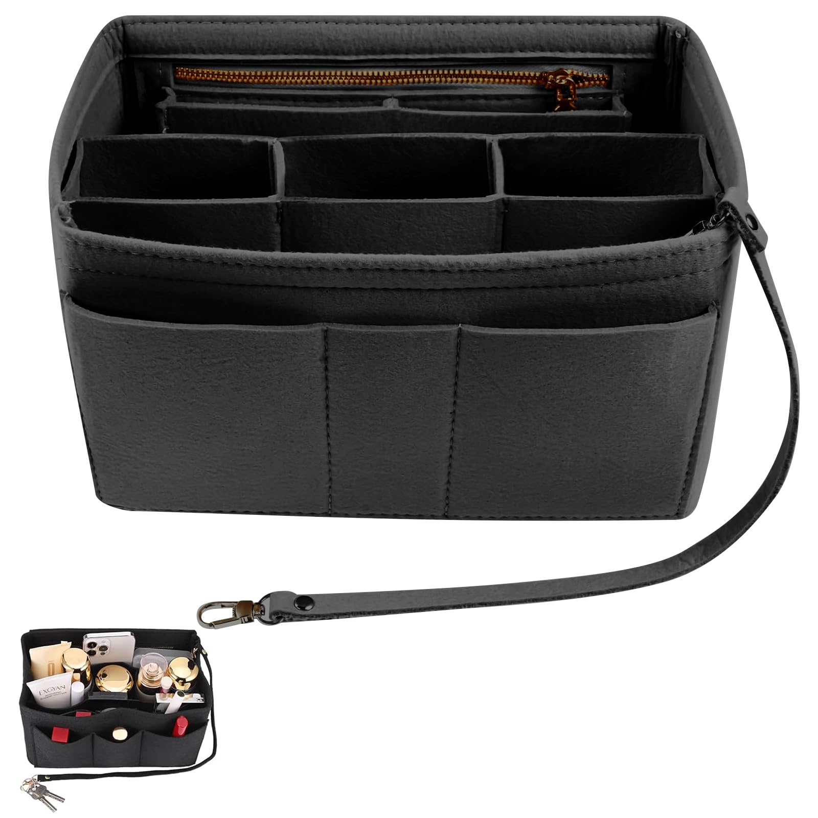 Offerta Organizer Borsa Mausouca Beige Feltro con Cerniera