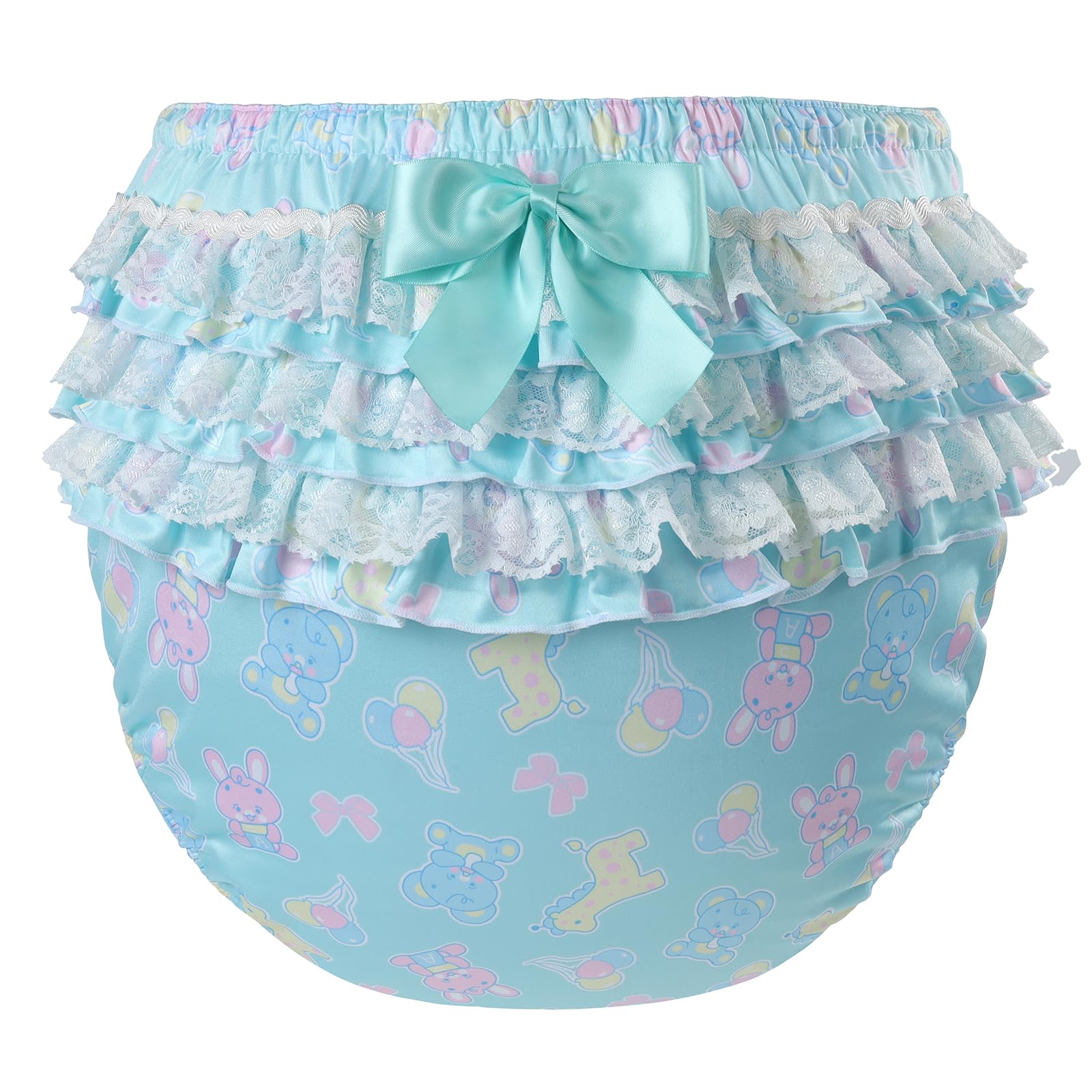 LittleForBig Couverture de couche adulte imperméable lavable réutilisable nœud dentelle froncée motif défilé bébé