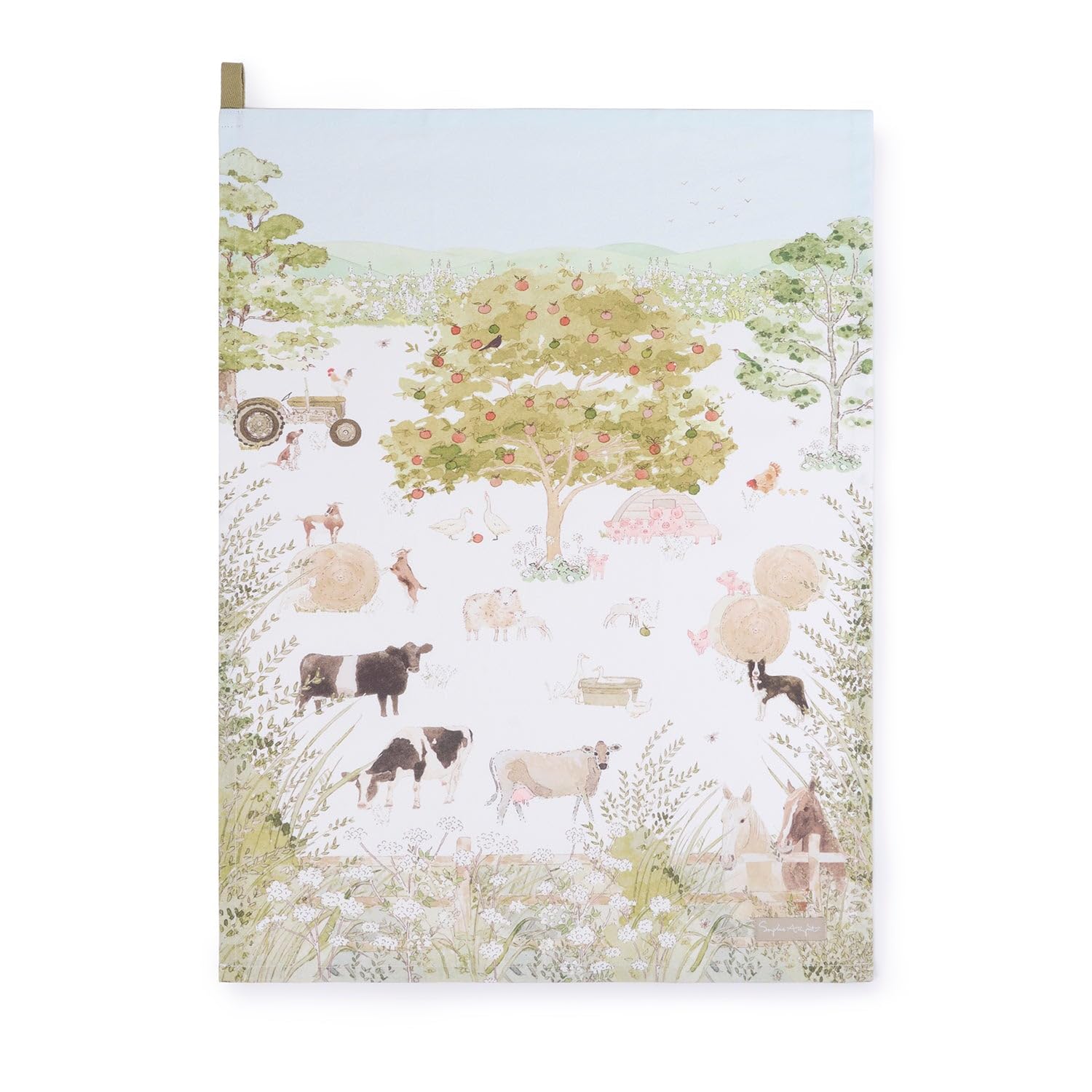 Sophie Allport Multicolour Farm Friends Scene Tea Towel