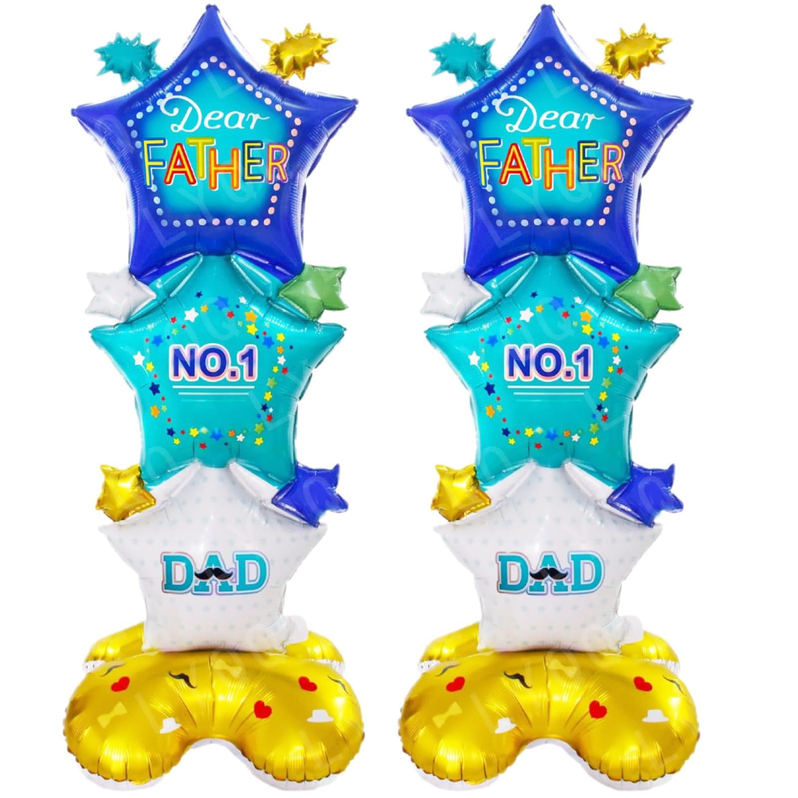 2PCS Fathers Day Decorations Balloons Large Standing Happy Dad Balloons for Father’S Day Parties, Entrance Hall, Living Room Home DéCor, Photo Backdrops, Surprise Celebrations Displays 39x112cm