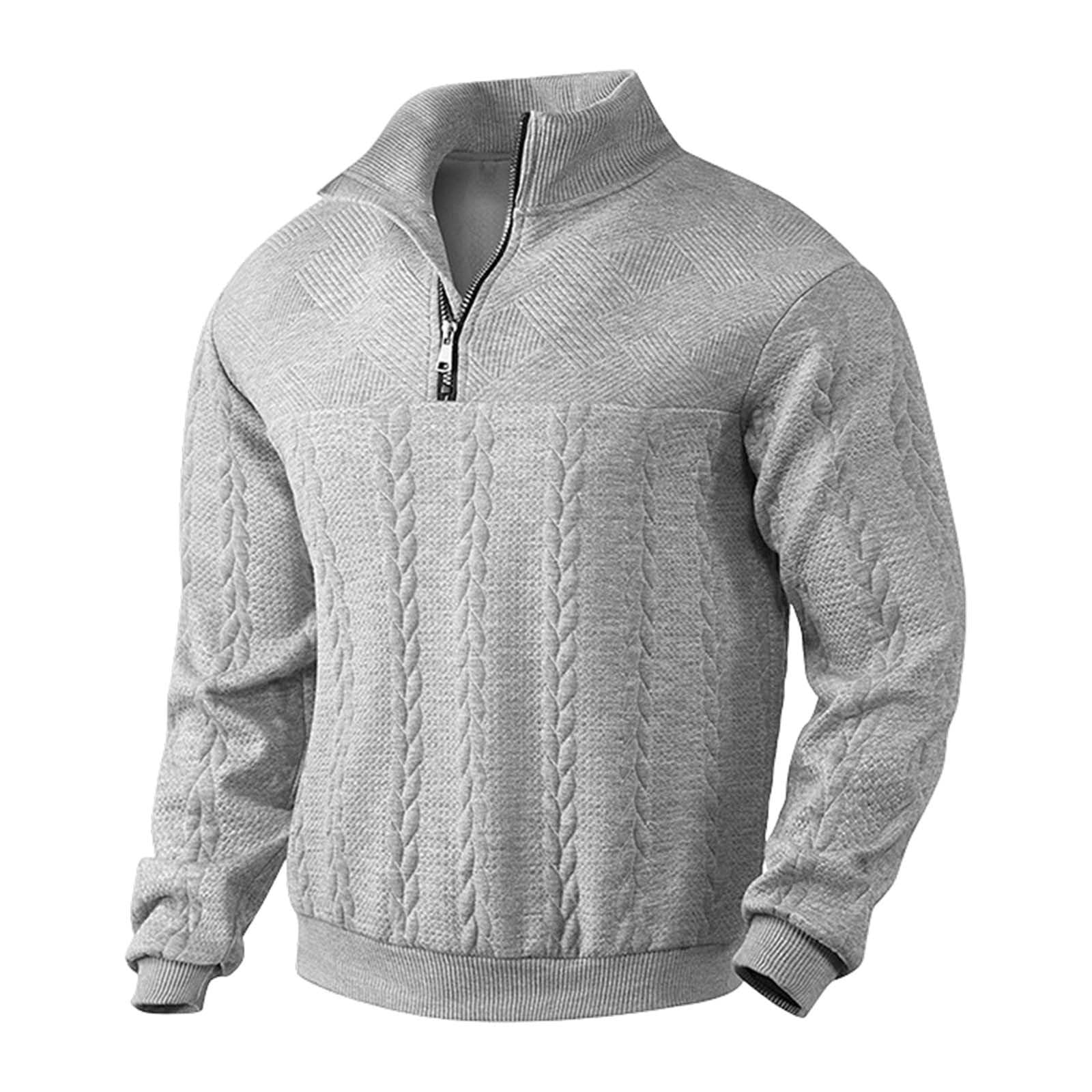 Abrigo Punto para Hombre con Cuello Cremallera Corte Amplio para otoño invi
