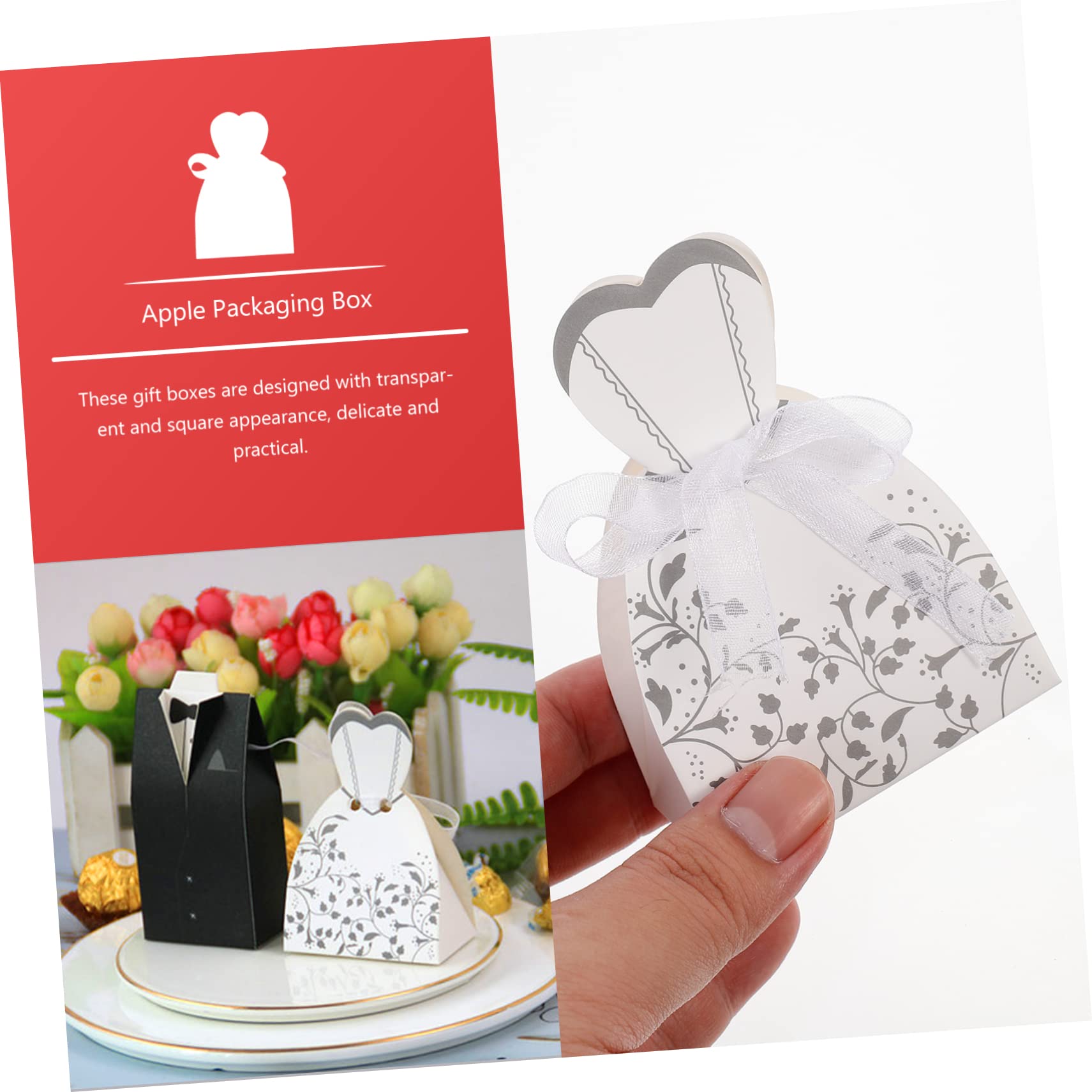 100pezzi Scatole Decorativi Per Matrimonio Di Scatole Per Dolci Eleganti Contenitori Per Regali e Confetti Facili Da Assemblare e Sicuri Da Usare Per Cerimonie e Festività
