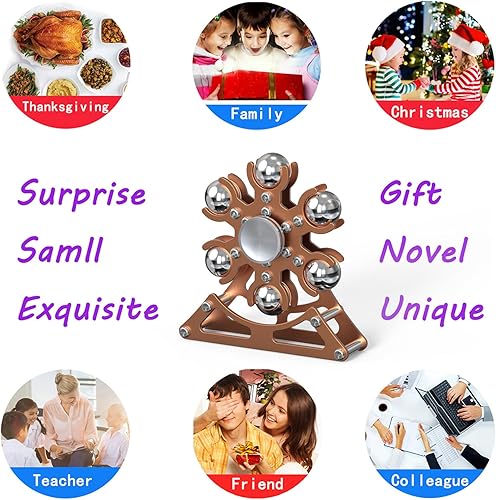 Miniatura 6 de Juguetes antiestrés de escritorio para ruedas de la fortuna 4 mins Kinetic-Metal-Spinner, Gadgets geniales para niños, niños, adolescentes, adultos,