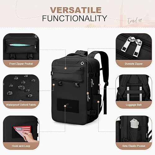 Miniatura 5 de Maelstrom Mochila de viaje para mujeres y hombres, mochila para laptop de 35 litros para portátiles de 17 pulgadas, mochila de mano impermeable para