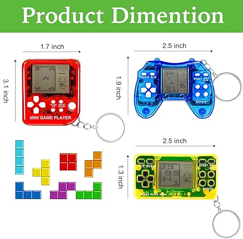 Miniatura 3 de Carlerait 12 piezas de recuerdos de fiesta de videojuegos, llavero de videojuegos, suministros de fiesta de juegos de cumpleaños, bolsa de regalo,