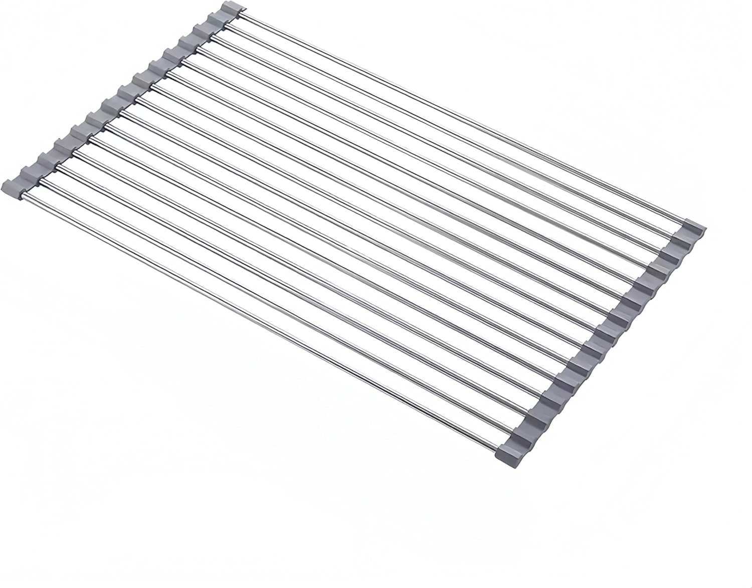 Roll up Dish Drying Rack Over The Sink Kitchen Roll up Sink Drying Rack Portable Dish Drainer Foldable Dish Drying Rack (Gray, 14.5 inch x 11.6 inch)