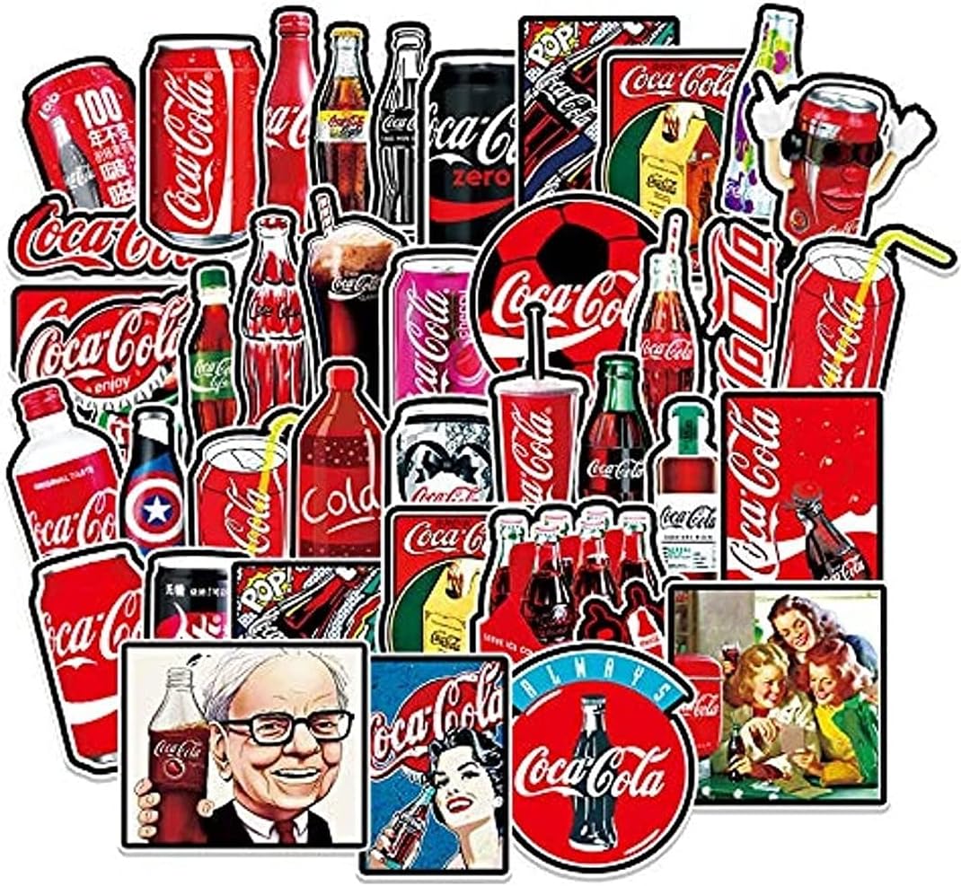 76枚 コカコーラ Coca Cola ステッカー セット スーツケースステッカー ヘルメットなど適用 シール 海外並行輸入正規品 バイクステッカー バイク ディズニープリンセス防水シール ステッカーコレクションマニア向け