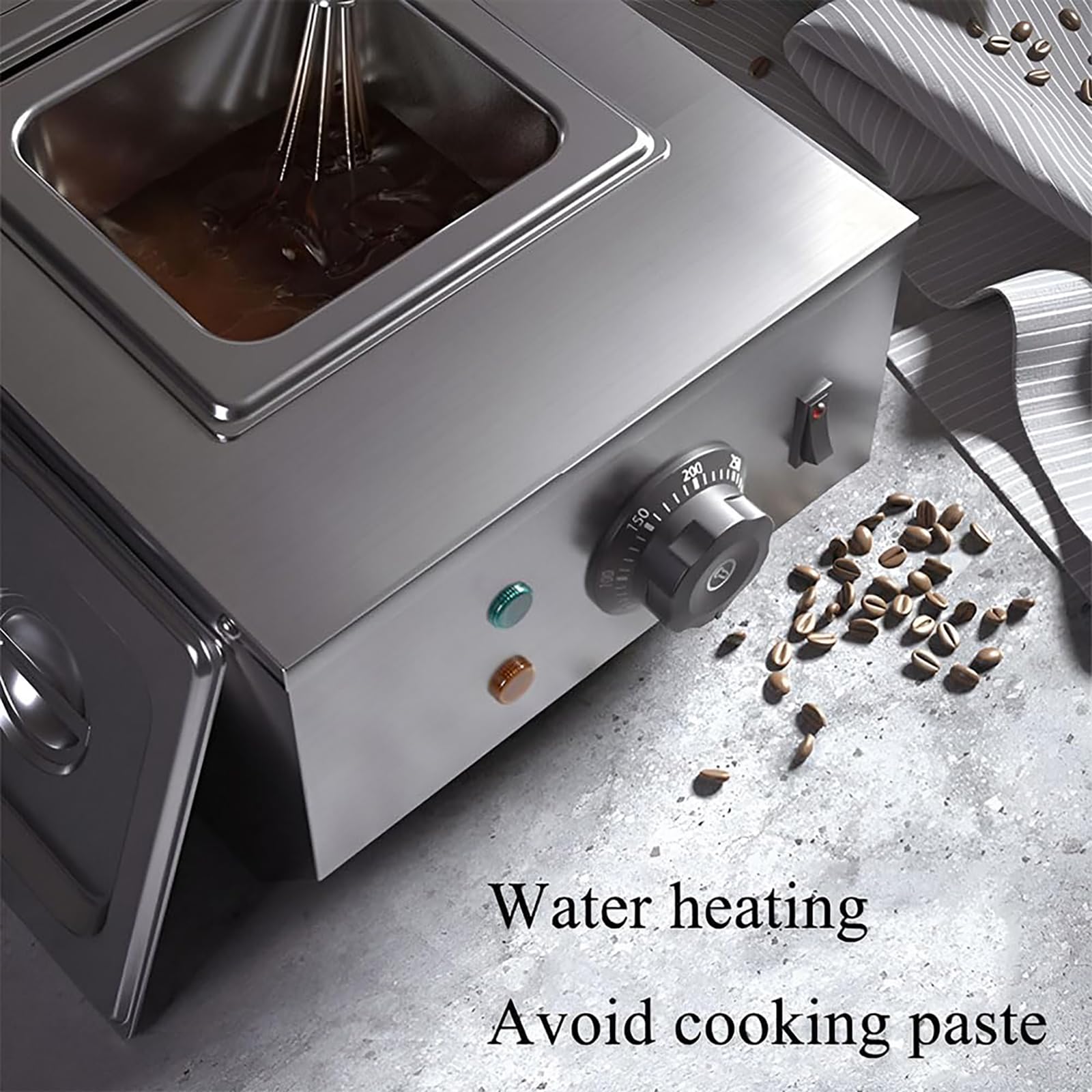 Creuseur de Chocolat, Chauffage de l'eau/Chauffage Automatique du Chocolat à Commande numérique, Machine à Fondre Le Chocolat pour Le Fromage au Lait et au café (C)