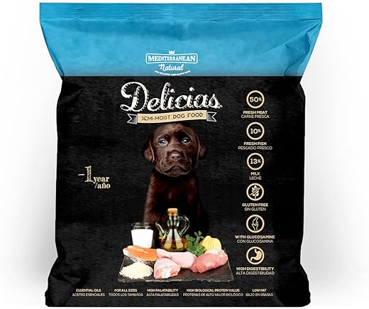 Mediterranean Natural – Pienso para perros cachorros Mediterranean Natural Delicias carne y pescado 800 g.