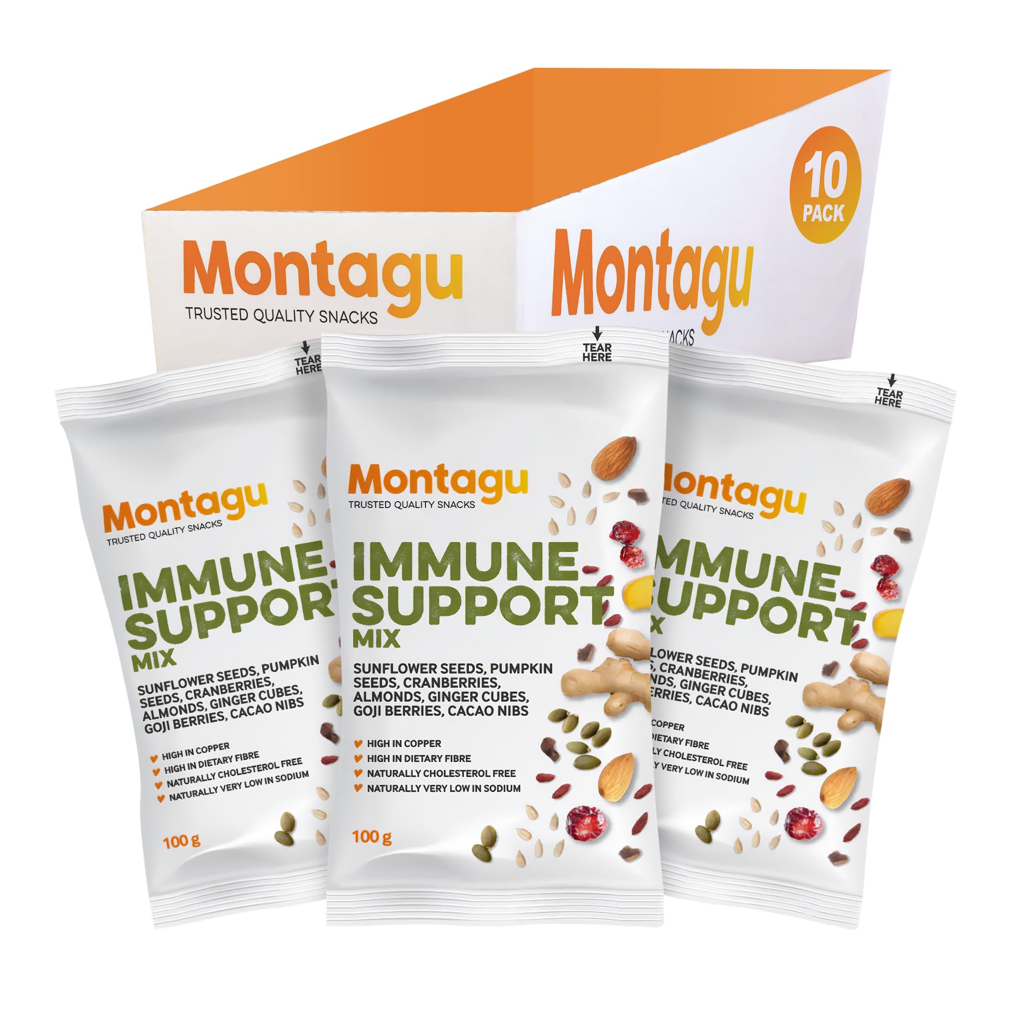 Mixed Dried Fruit 100g (Pack of 10) | Lifestyle - Immune Support Mix | Great Support for Immune System | High in Copper, Fiber, and Energy | Cholesterol-Free & Low Sodium Healthy Fruit Snacks