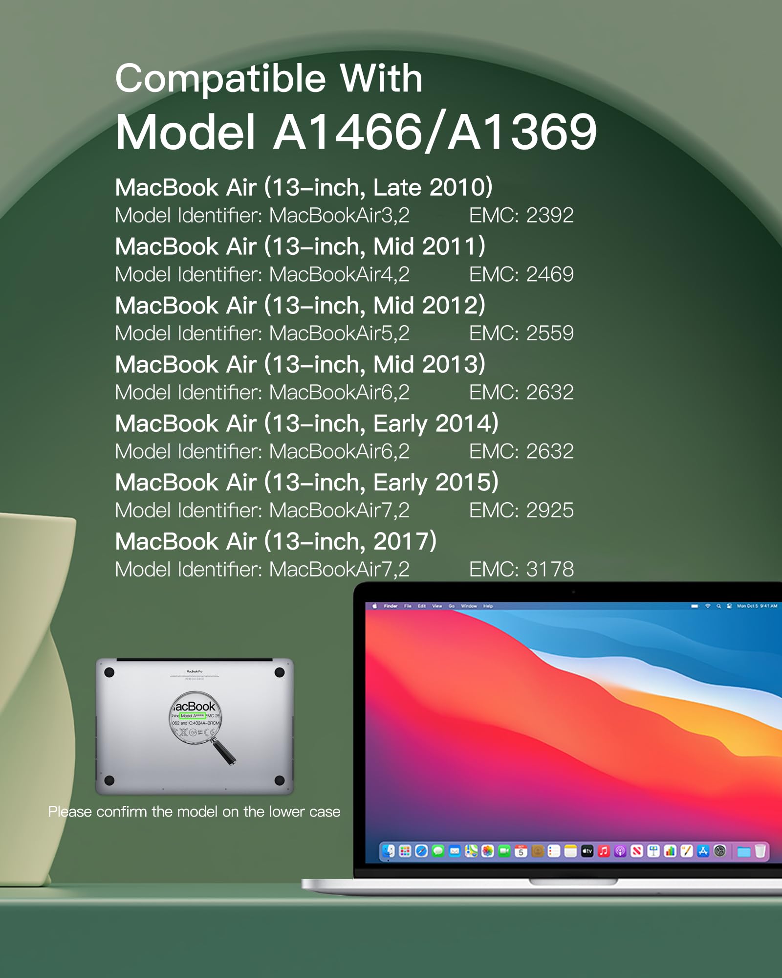 SeaPlant A1466 Battery Replacement for MacBook Air 13-inch A1466(2017,2015,2014,2013,2012) A1369(2010,2011) A1377/A1405/A1496 Battery