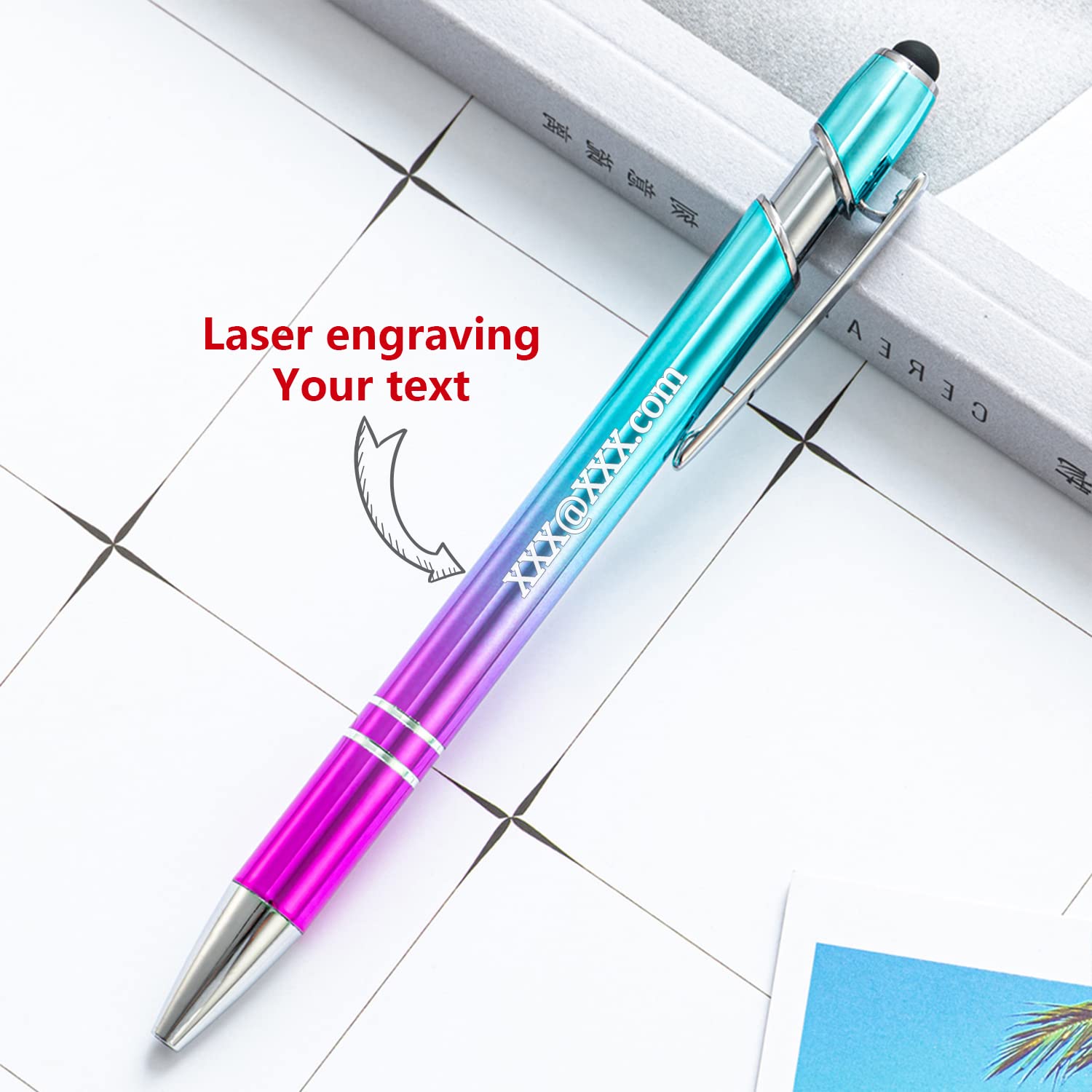 Penna a Sfera Personalizzata Touch Screen Con Firma - Regalo per Aziende/Squadra/Scuola - Inchiostro Nero - 156 Pezzi
