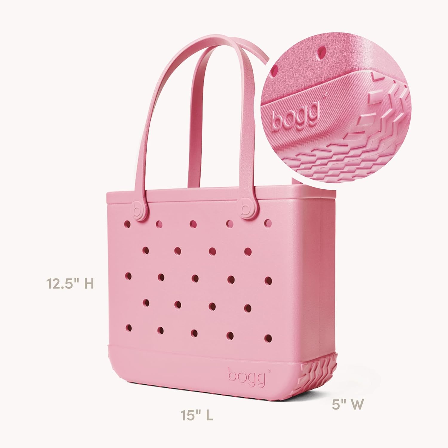 BOGG BAG Medium Tote – 15” x 12.5” x 5” – Durable, Washable, Tip-proof – Beach, Pool, Boat, Work, Sports (Blowing Pink Bubbles)