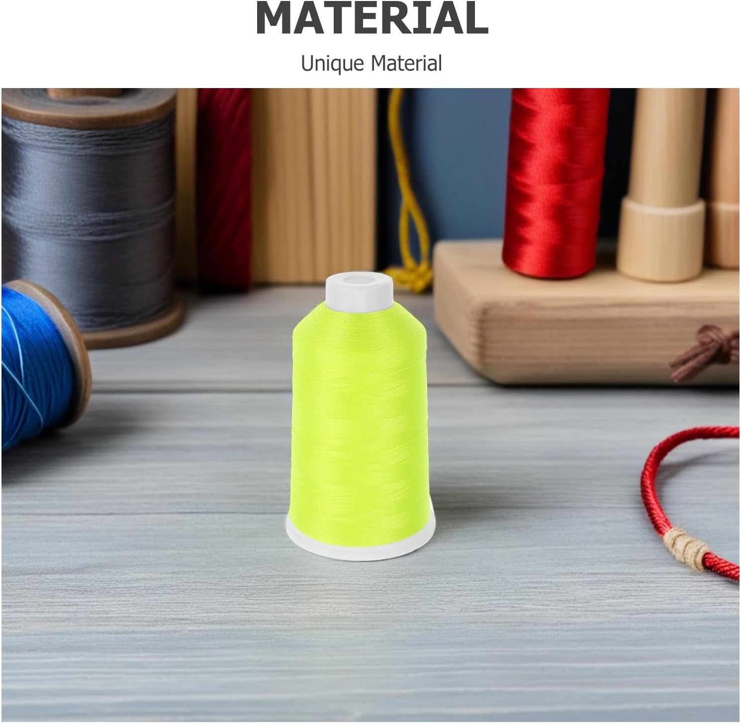 Yellow Glow in Dark Embroidery Thread Roll, Polyester 3000 Yards | Hand and Machine Stitching, Patchwork and Safety Garments, Versatile Use