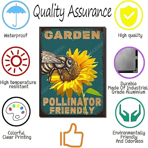 Vista 121 de LIUAXICIA Letreros de metal divertidos para jardín, letreros de metal con diseño de colibrí, para garaje, hogar, cafetería, bar, granja, pared