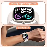 Vista 3 de Reloj inteligente para mujeres y hombres, pantalla táctil HD de 1.83 pulgadas, IP68, impermeable, rastreador de actividad física con llamadas