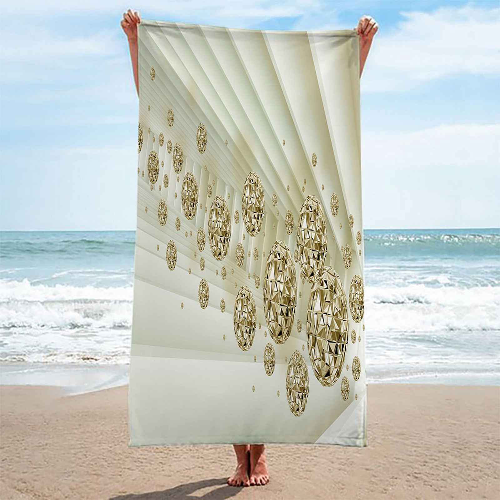 Telo Da Mare 3D Sfera Di Cristallo Bianca Stampato Asciugamano Da Spiaggia 150x200cm Asciugamano Microfibra Grande Antisabbia Leggero Telo Mare Per Sport Piscina Viaggi In Famiglia Vacanze