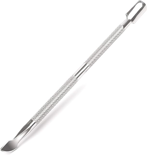 Armiz Cuticle Pusher Stainless Steel Dual Head Nail Scraper for Gel Nails Uv Gel Polish Remover Tool - Cuticle Stick for Fingernails and Toenails