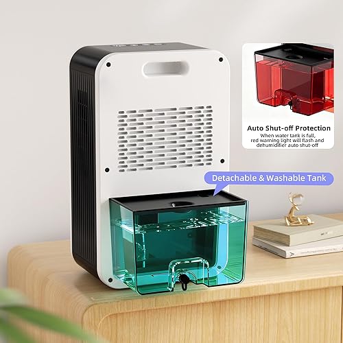 Miniatura 5 de Deshumidificador, deshumidificadores pequeños Scozza para habitación del hogar, silencioso con apagado automático, deshumidificadores para