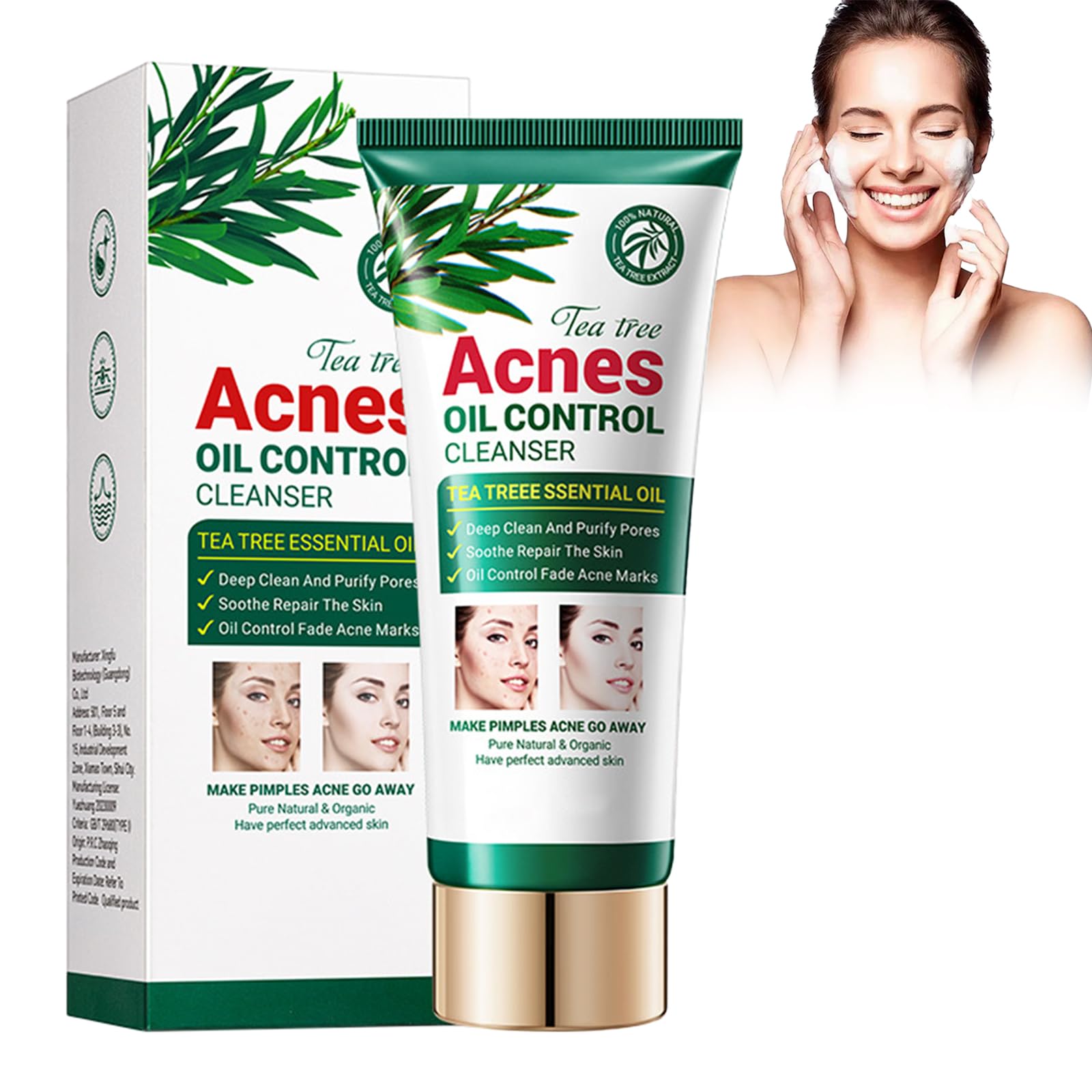 Tea Tree Anti Pimple Face Wash Gel, Cleansing Foam, Anti-Pimple Wash Scrub, Face Cleansing with Tea Tree Oil