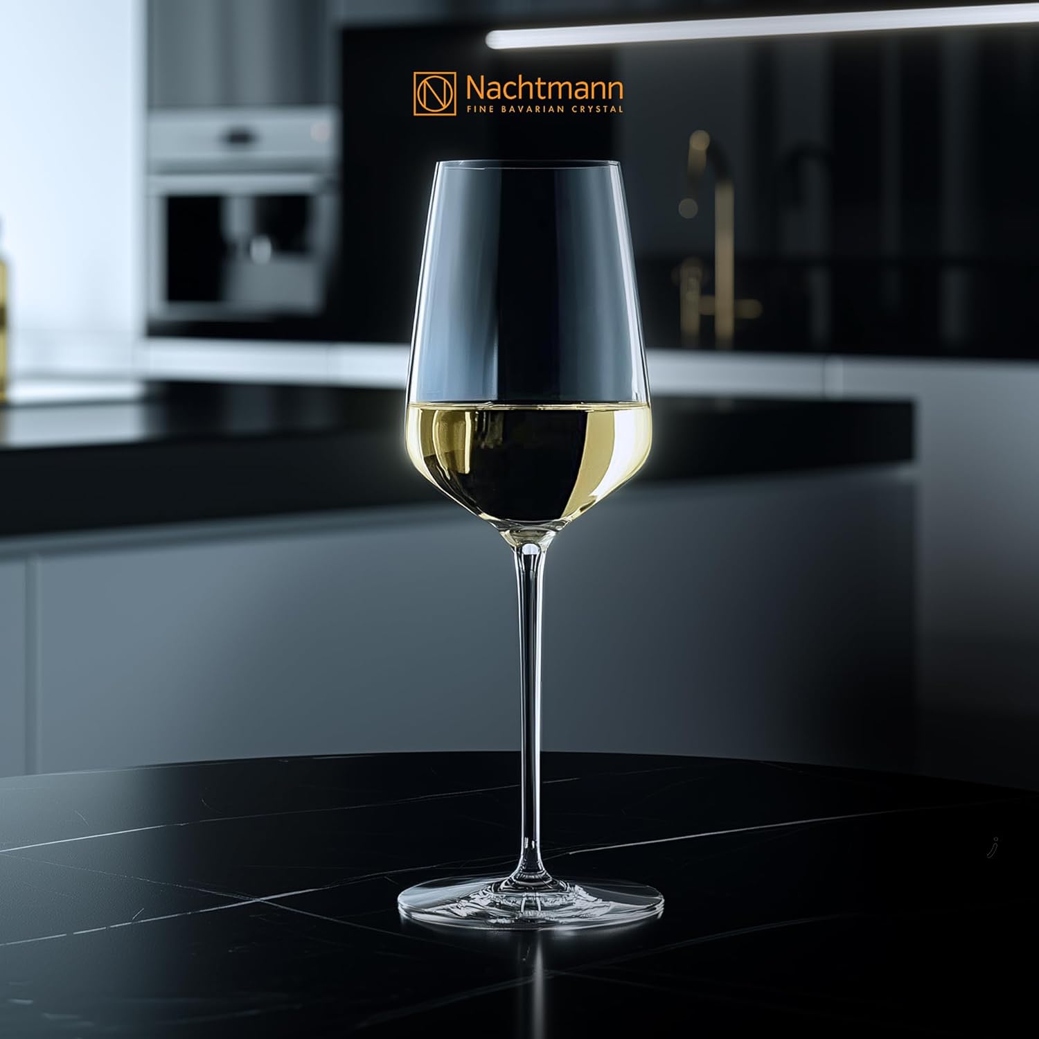 Nachtmann ViNOVA White – Set of 4 Lead-Free 12.8 oz Crystal Stemware, Tall Elegant Glassware for Enhancing Aromas & Flavors, Ideal for Dining, Tasting, Entertaining, Celebrations