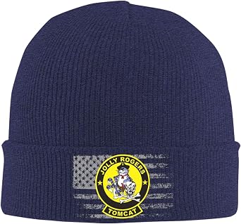 F-14 Tomcat Vf-84 Jolly Rogers Knit Beanie Hat Warm Winter Hats Cuffed Beanies Watch Hat for Men