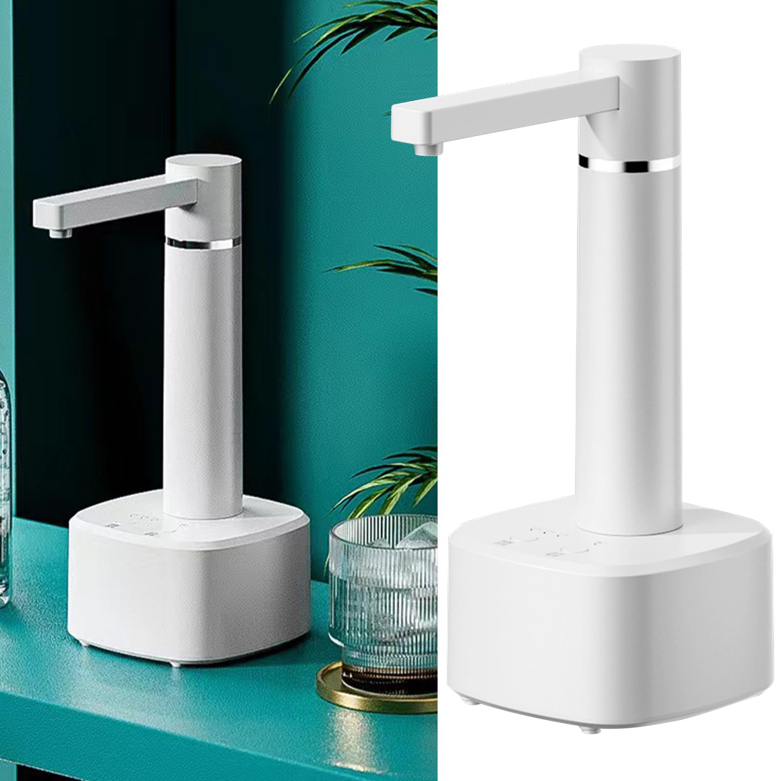 Dispensador de Botellas de Agua de Escritorio, dispensador de Agua automático, Jarra para Beber Recargable por USB, Bomba de Botella, encimera para Cocina casera (Blanca)