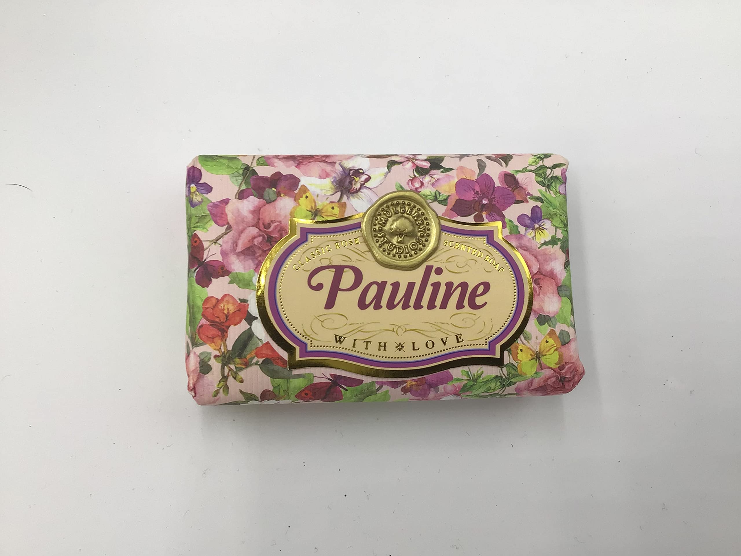 Pauline - Gift Soap Bar For Her Birthday Rose Scent Mum Grandmother Cleanser Lather Present Girl