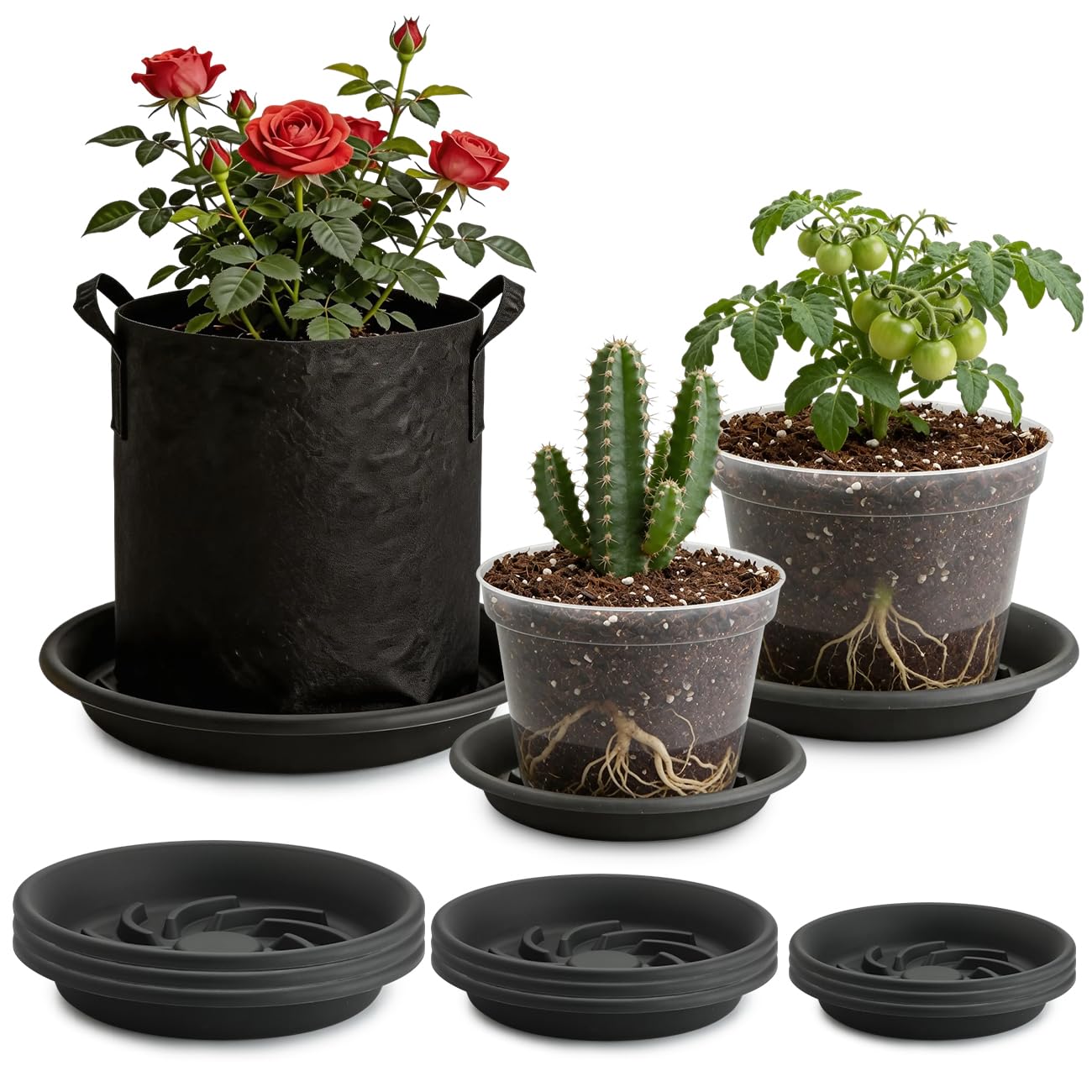 Plant Saucers - 5 Pack, Drip Tray for Pots -10 Plant Saucers - 5 Pack, Drip Tray for Pots -10