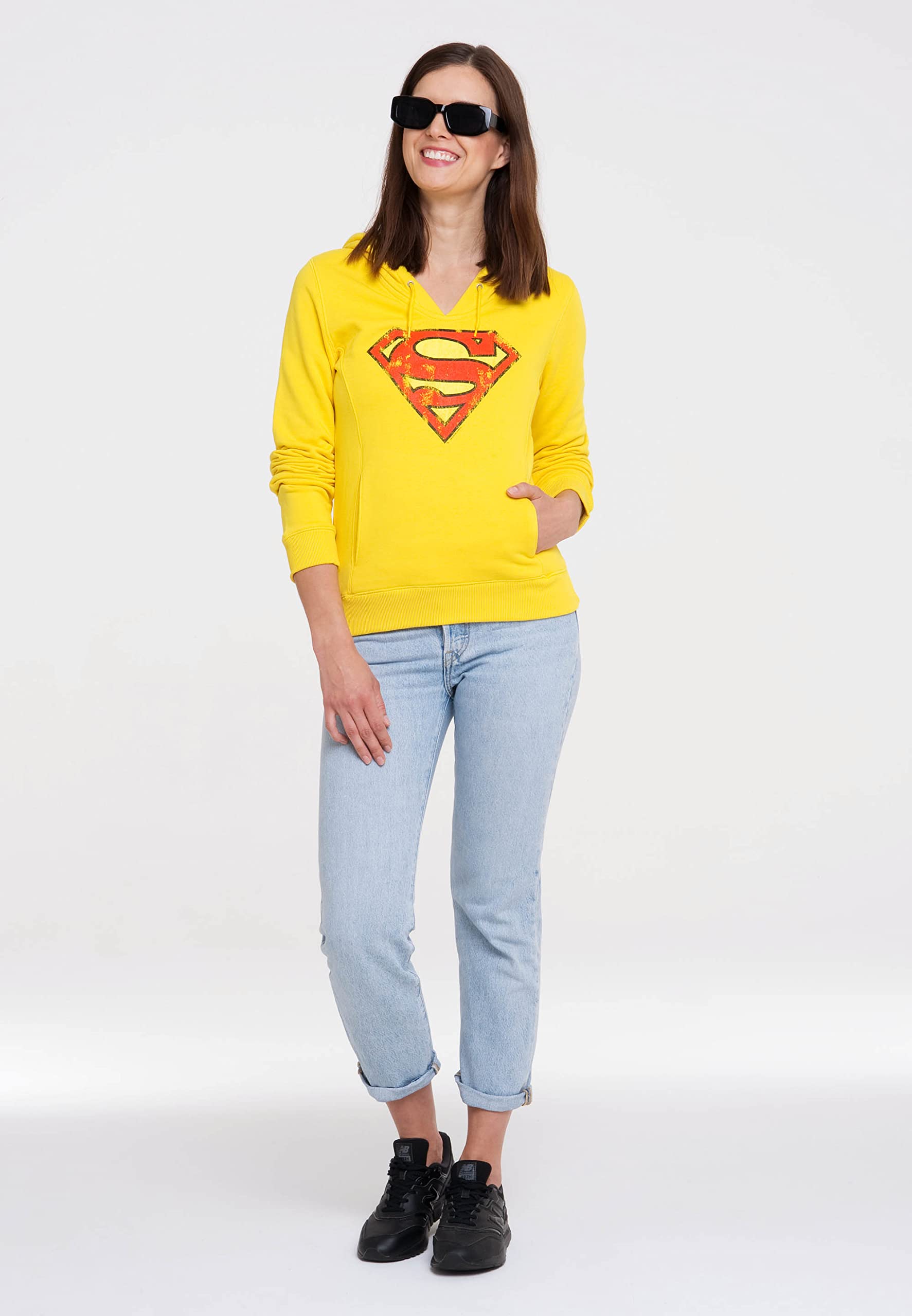 Logoshirt® DC Comics I Superman I Logo I Bluza z kapturem z nadrukiem I Damska i męska I Długi rękaw I Licencjonowany oryginalny wzór