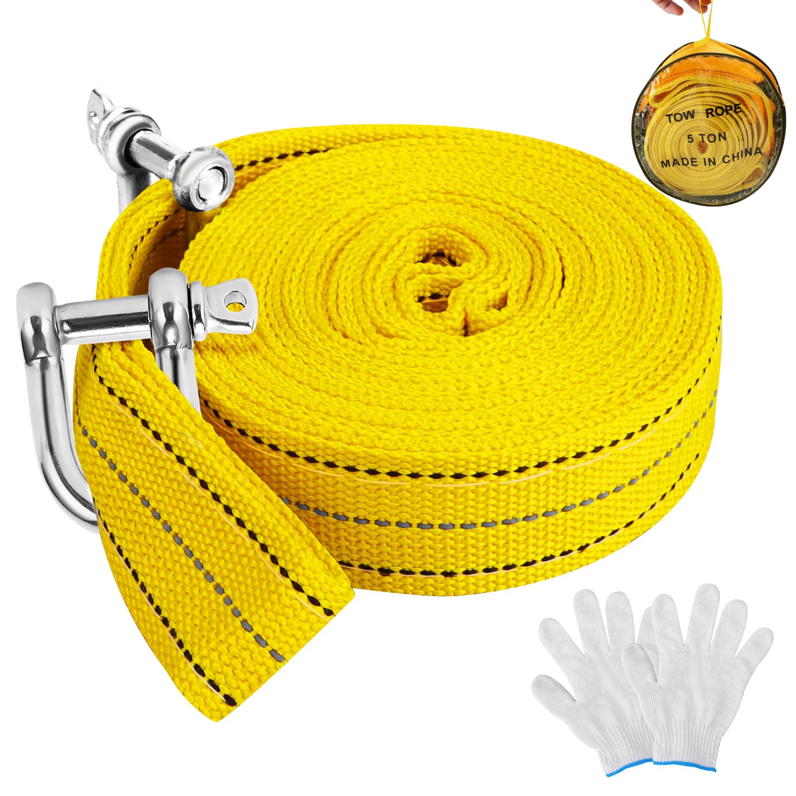 Tow Rope, 4 Meters 5 Ton High Strength Tow Rope for Towing Service ...