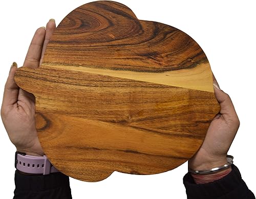 Miniatura 4 de Affinity Decor Tabla de cortar de acacia orgánica para cocina, soporte para vino con asas para bloque de carnicero, queso y verduras, frutas y