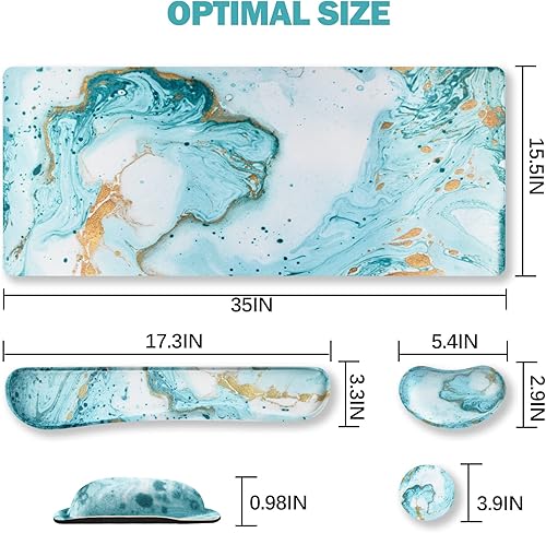 Miniatura 117 de ARTSO Juego de alfombrillas de mouse grandes para juegos, soporte para reposamuñecas para teclado + cojín de muñeca para mouse + alfombrilla de